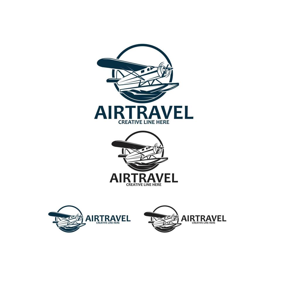air travel logo set vector