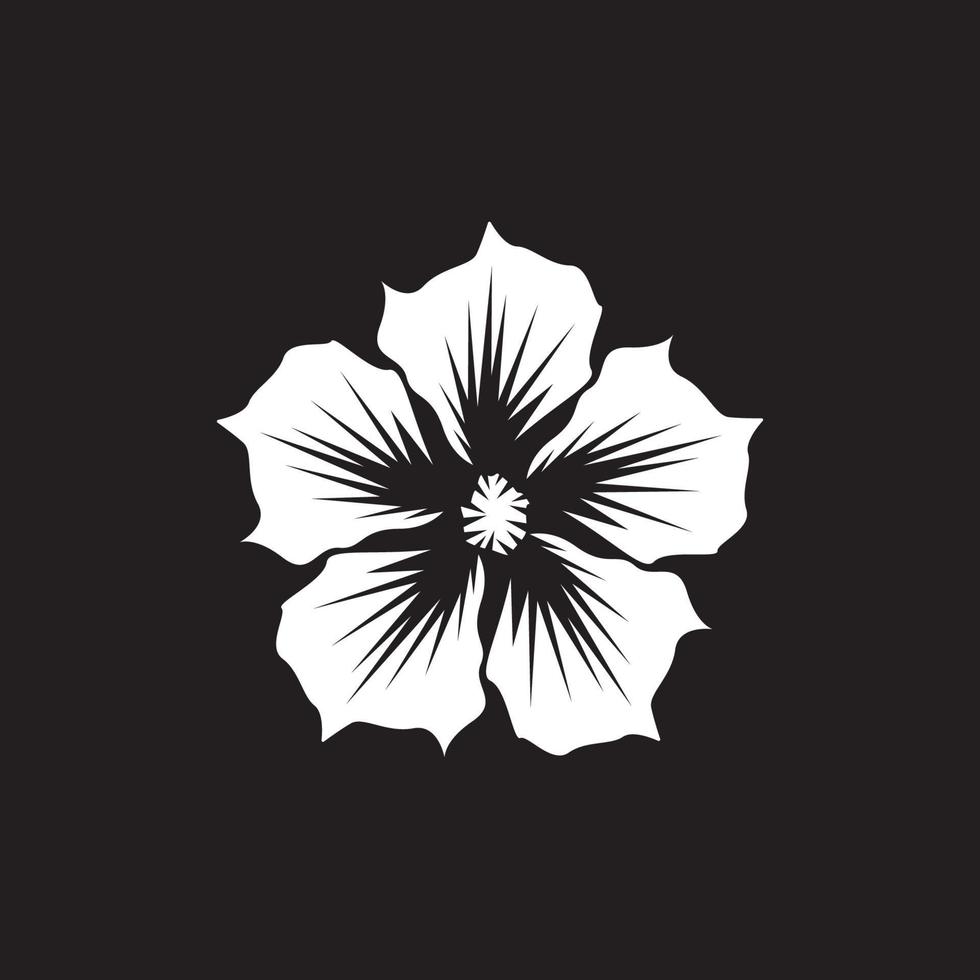 icono de flor y símbolo con fondo negro vector