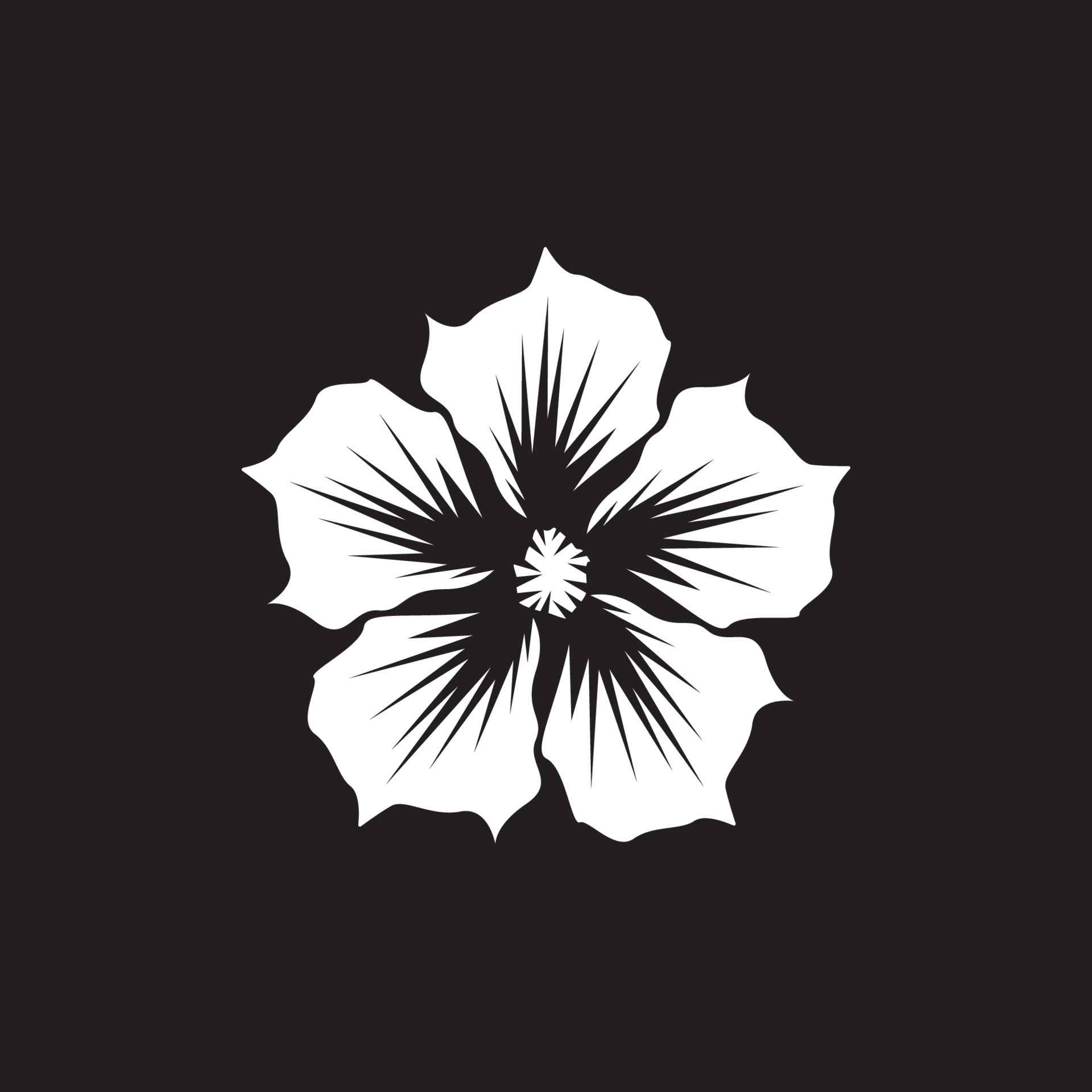 Flower icon and symbol with black background 7265767 Vector Art at Vecteezy
