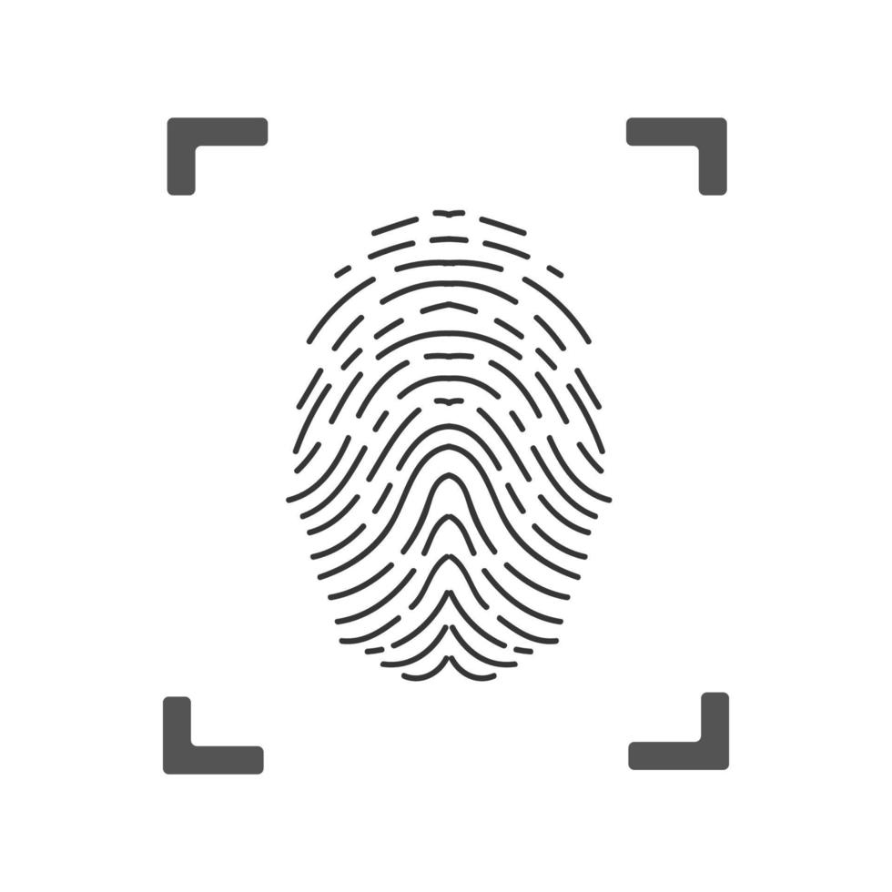 Fingerprint scanning icon for apps with security unlock stock vector eps 10