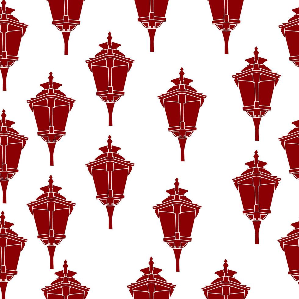 Seamless pattern of red lanterns vector
