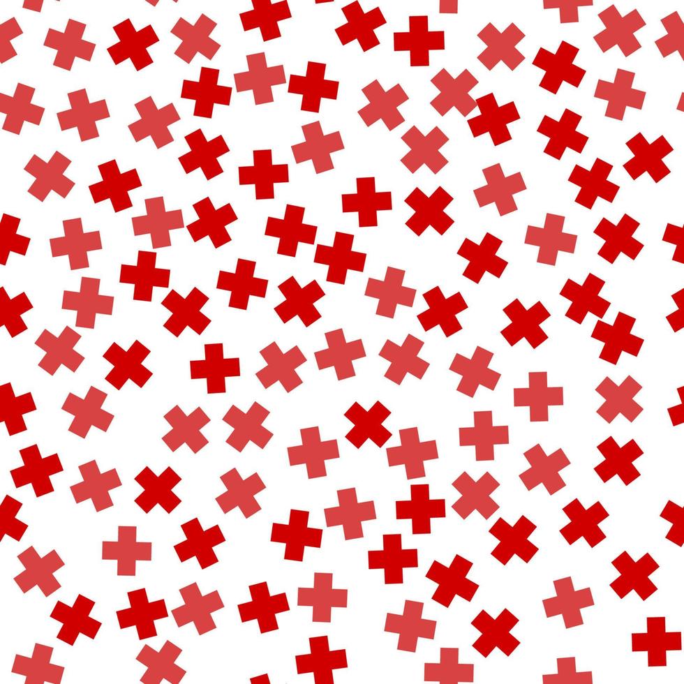 Seamless red plus sign pattern vector