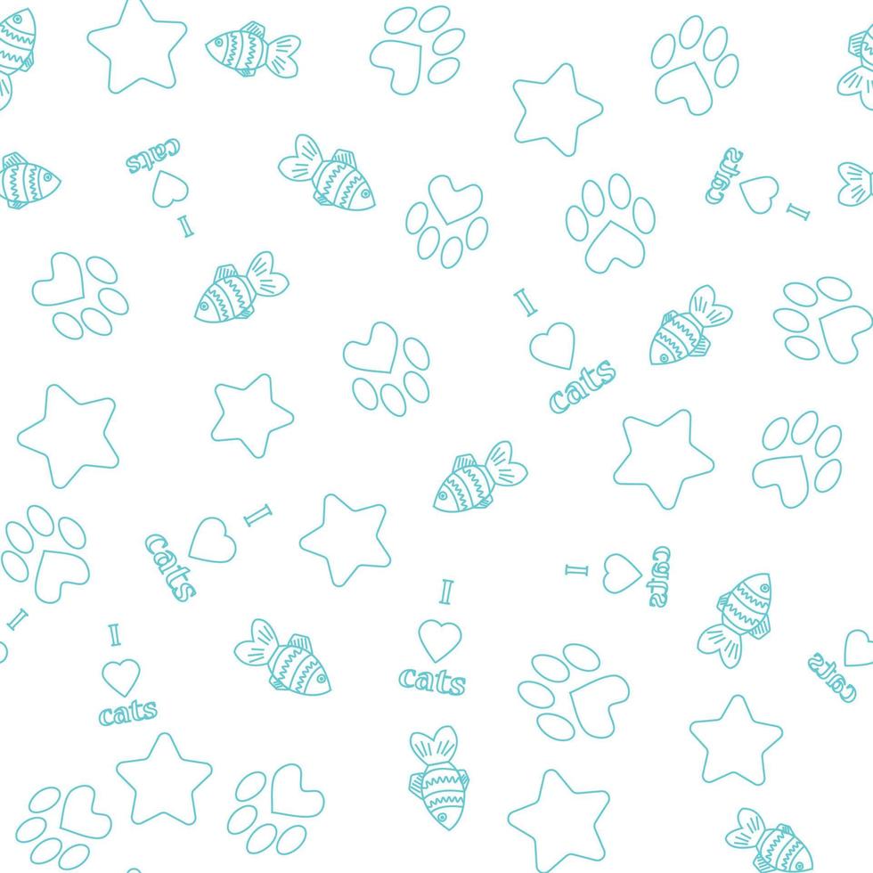 Seamless pattern with pet elements vector