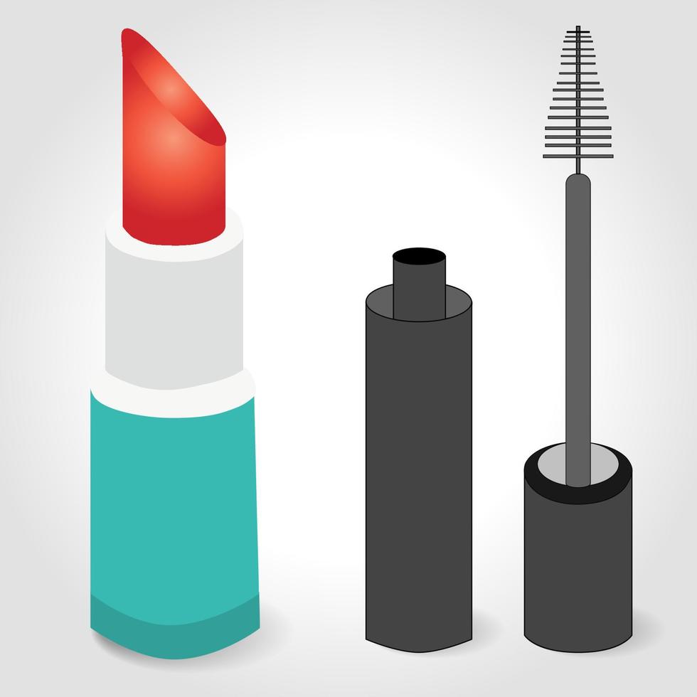 Mascara and lipstick vector