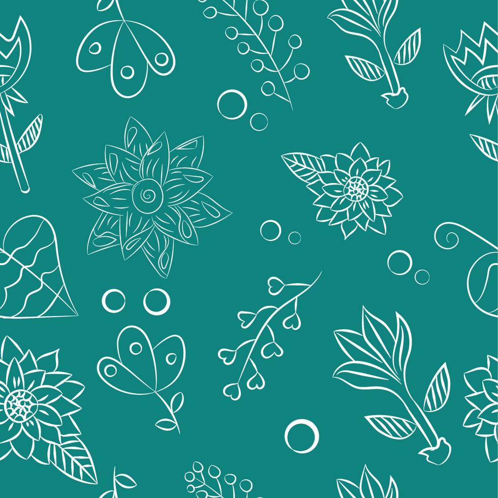 White floral elements vector