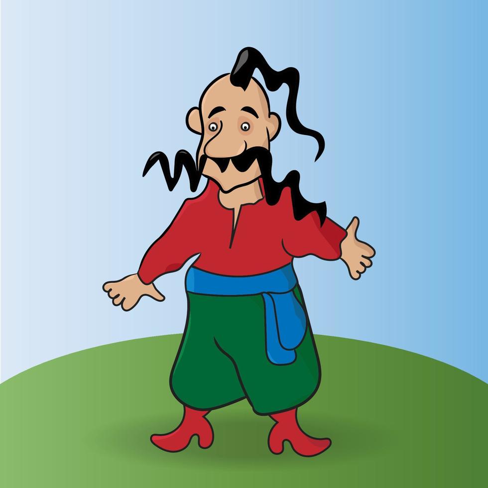 Cartoon Cossack. Vector. vector