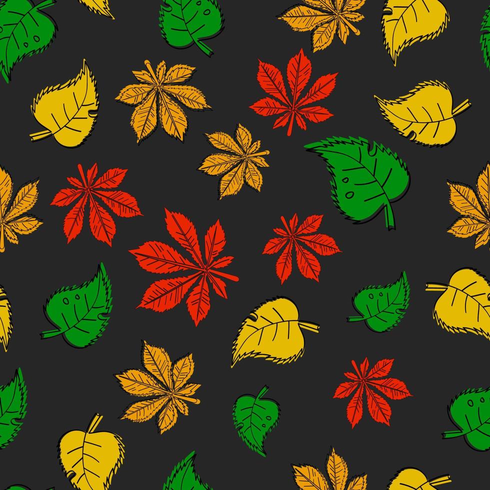 Seamless texture of a colored tree leaves vector