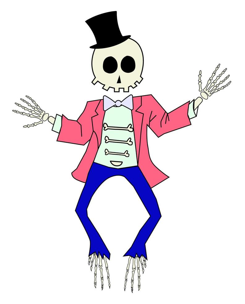 Cartoon Skeleton Giving a Thumbs Up Vector Illustration