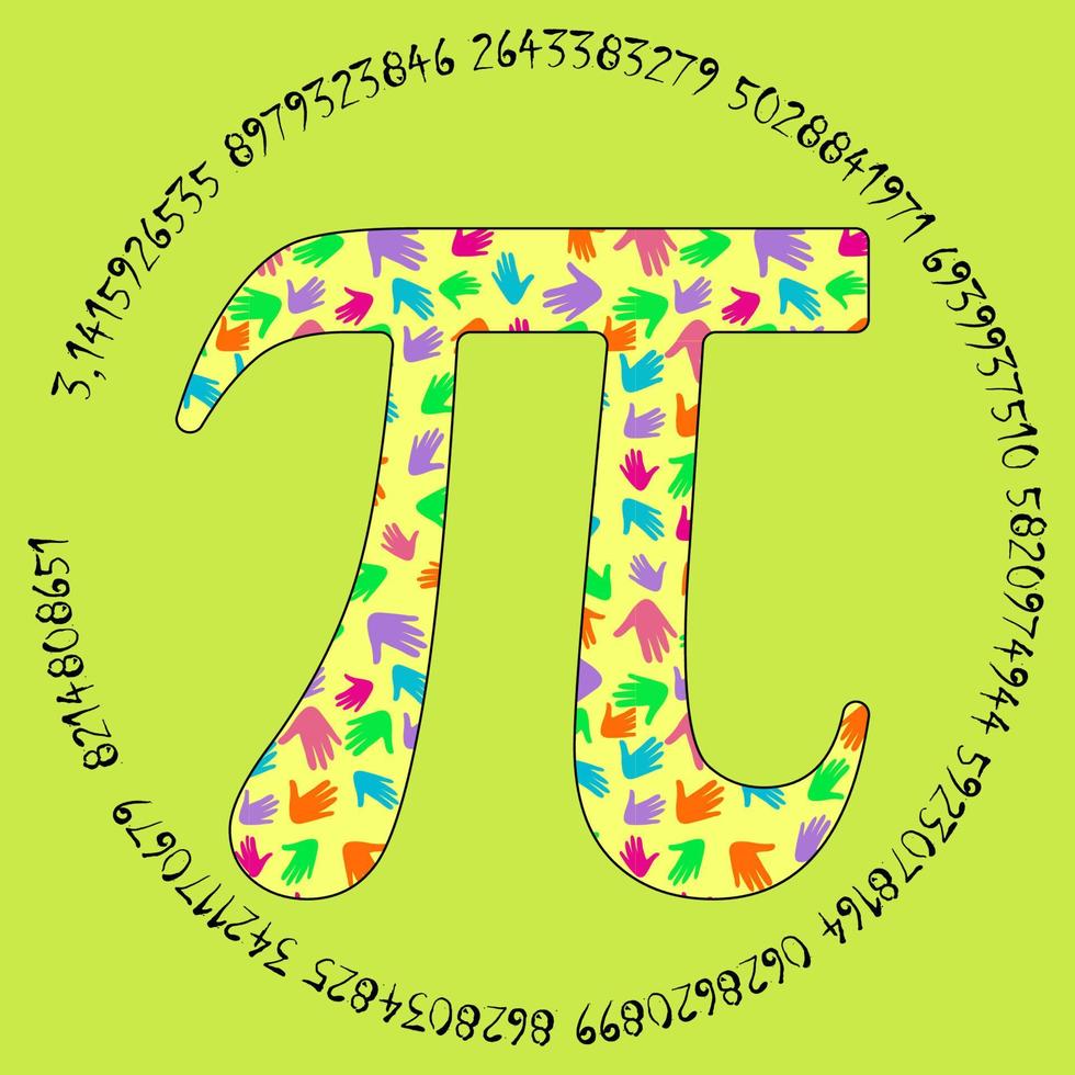Illustration of the Pi symbol, in the form of a palm pattern. Concept