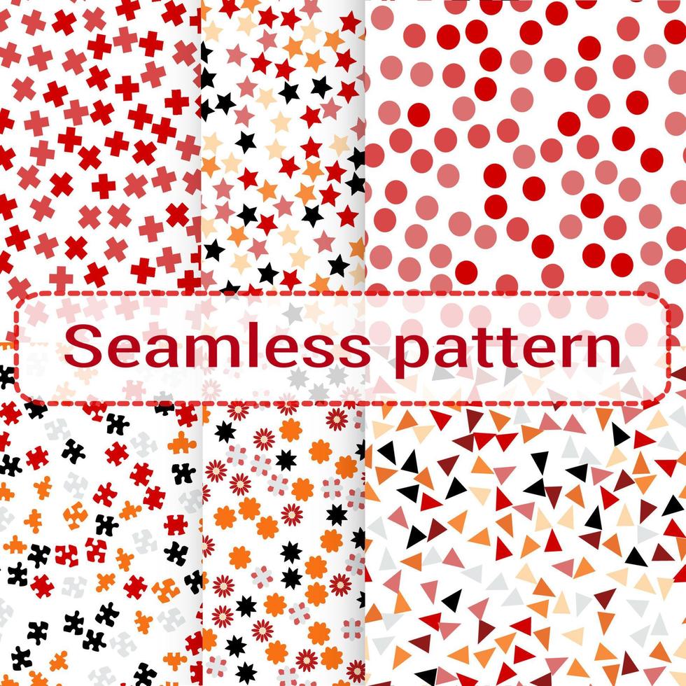 Collection of geometric seamless patterns vector