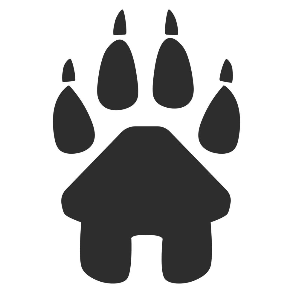 House icon and paw symbol inside. Vector illustration, eps 10