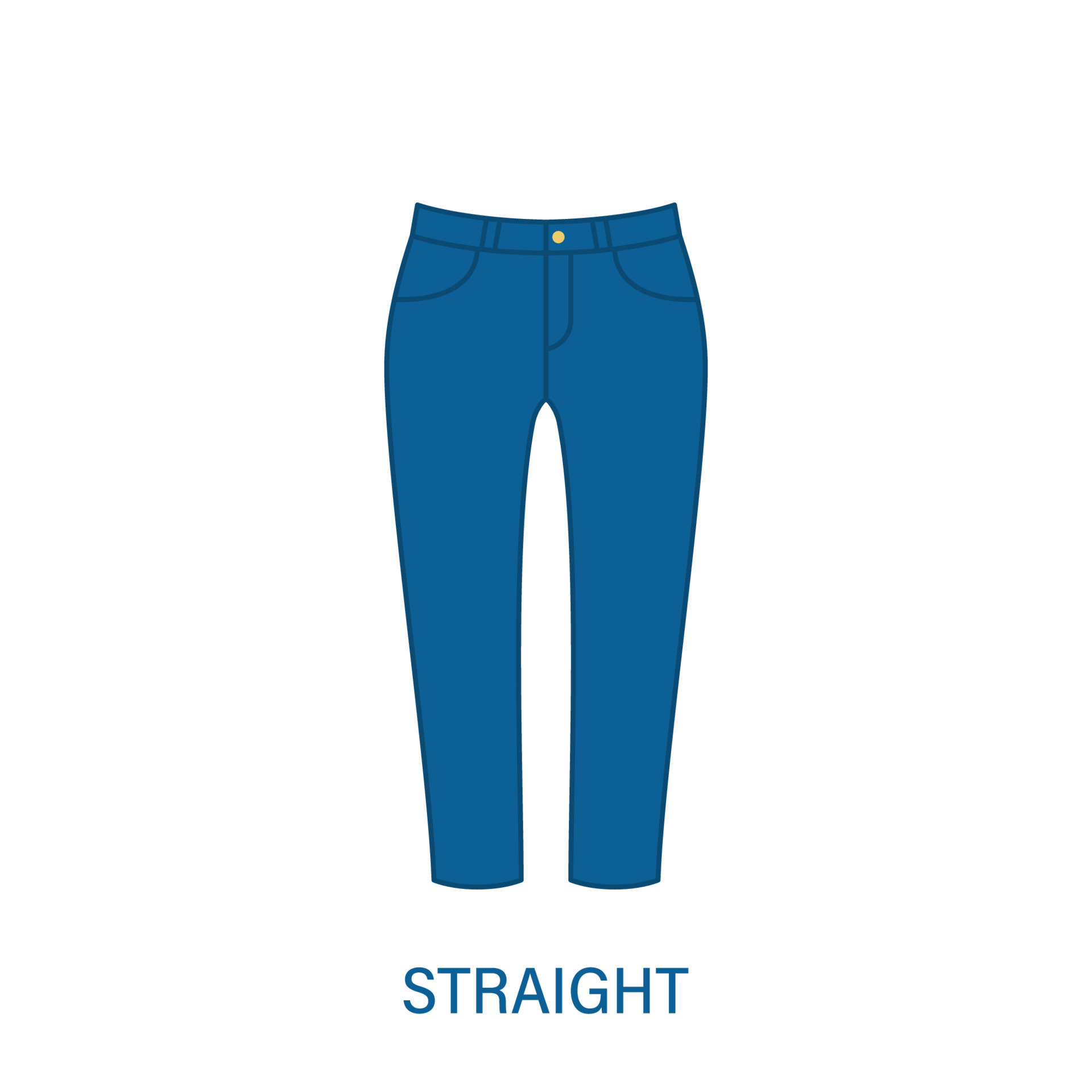 Straight Pants Type of Woman Trousers Silhouette Icon. Modern