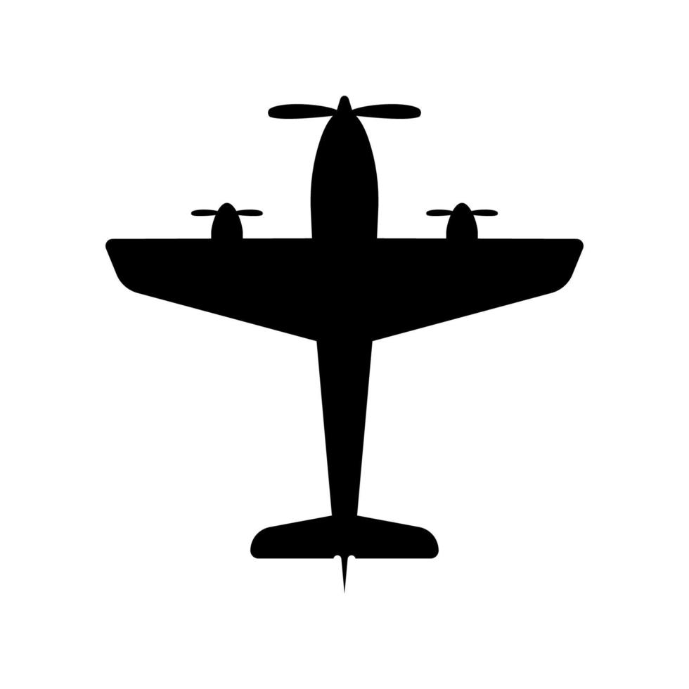 War Retro Plane Silhouette Icon. Military Vintage Airplane Glyph Pictogram. Army Aircraft Weapon Scout Icon. Aero Flight Biplane. Air Bomber Symbol. Aviation Defense. Isolated Vector Illustration.