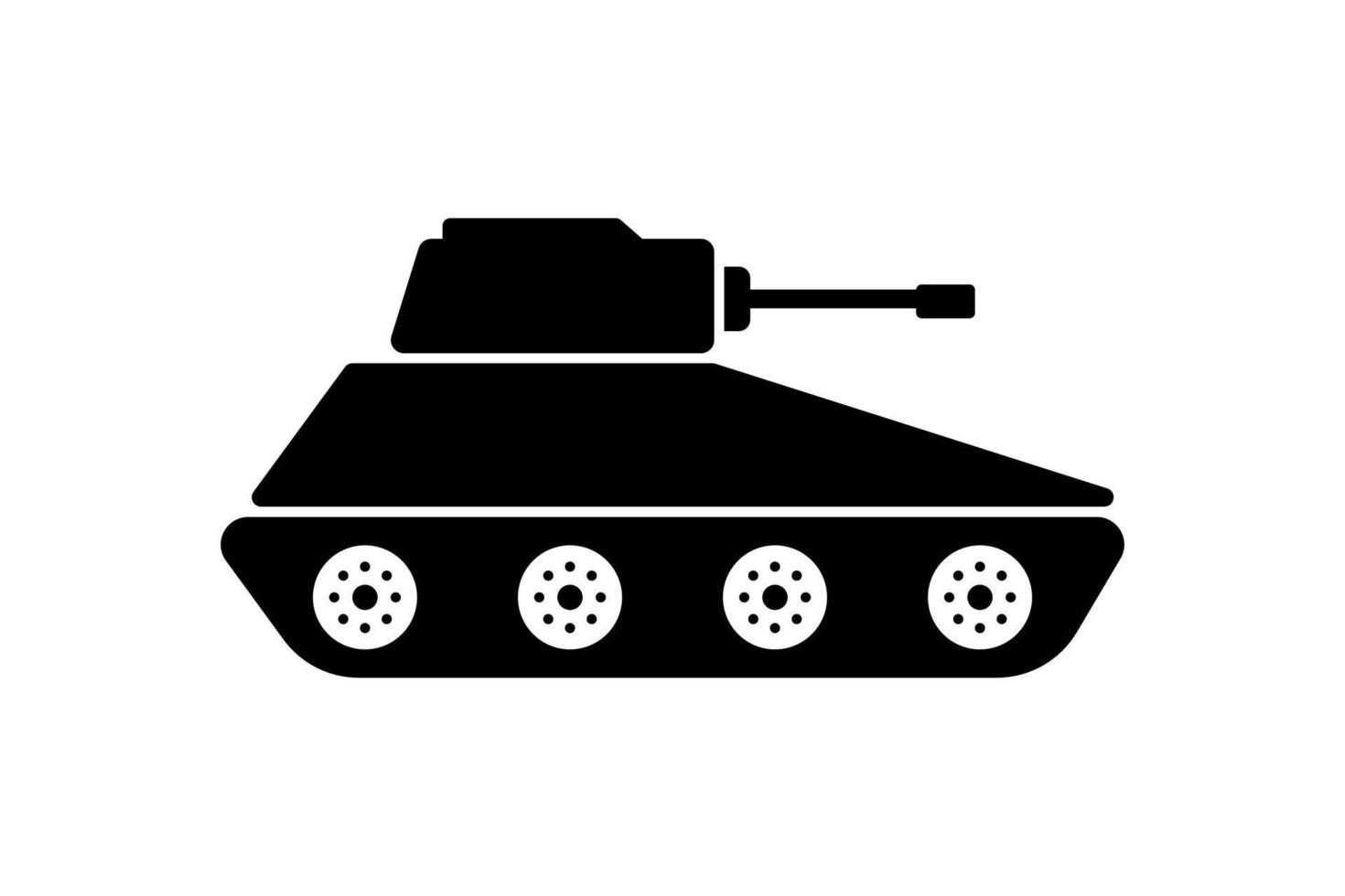 icono de silueta de tanque militar. pictograma de la fuerza del vehículo panzer. símbolo negro del ejército de tanques. icono de arma de máquina armada. logotipo de transporte del ejército. municiones de guerra de defensa. ilustración vectorial aislada. vector