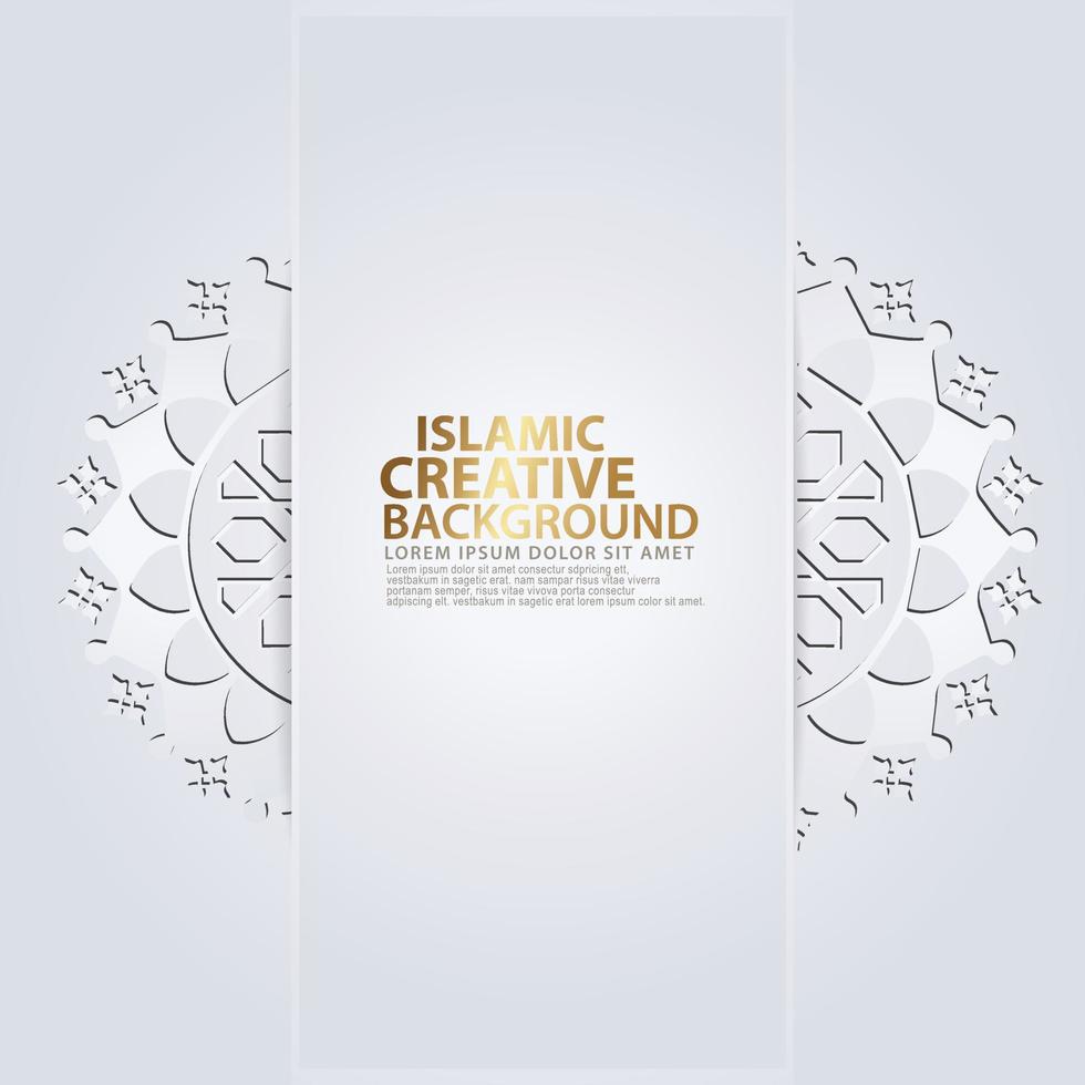 Islamic traditional wedding events and other users with realistic Islamic ornamental colorful detail of mosaic vector