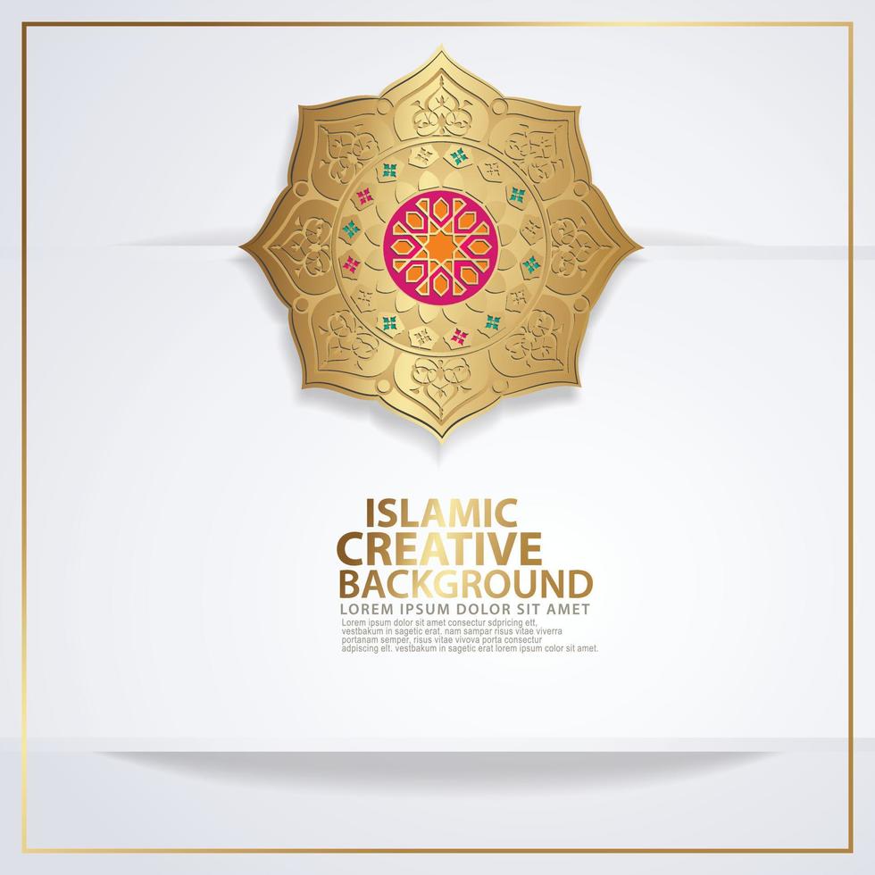 Islamic traditional wedding events and other users with realistic Islamic ornamental colorful detail of mosaic vector