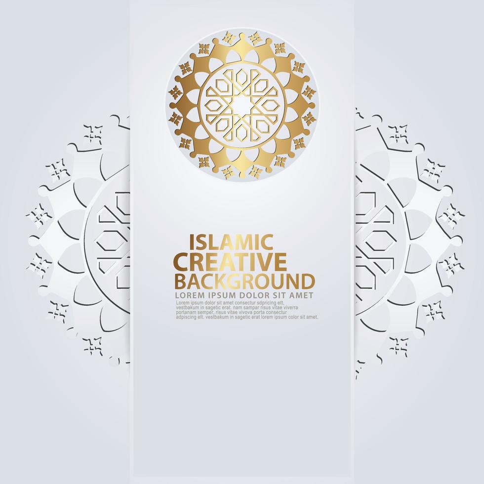 Islamic traditional wedding events and other users with realistic Islamic ornamental colorful detail of mosaic vector