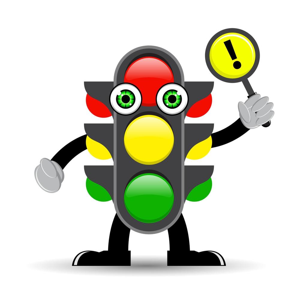 Cartoon traffic light character design vector