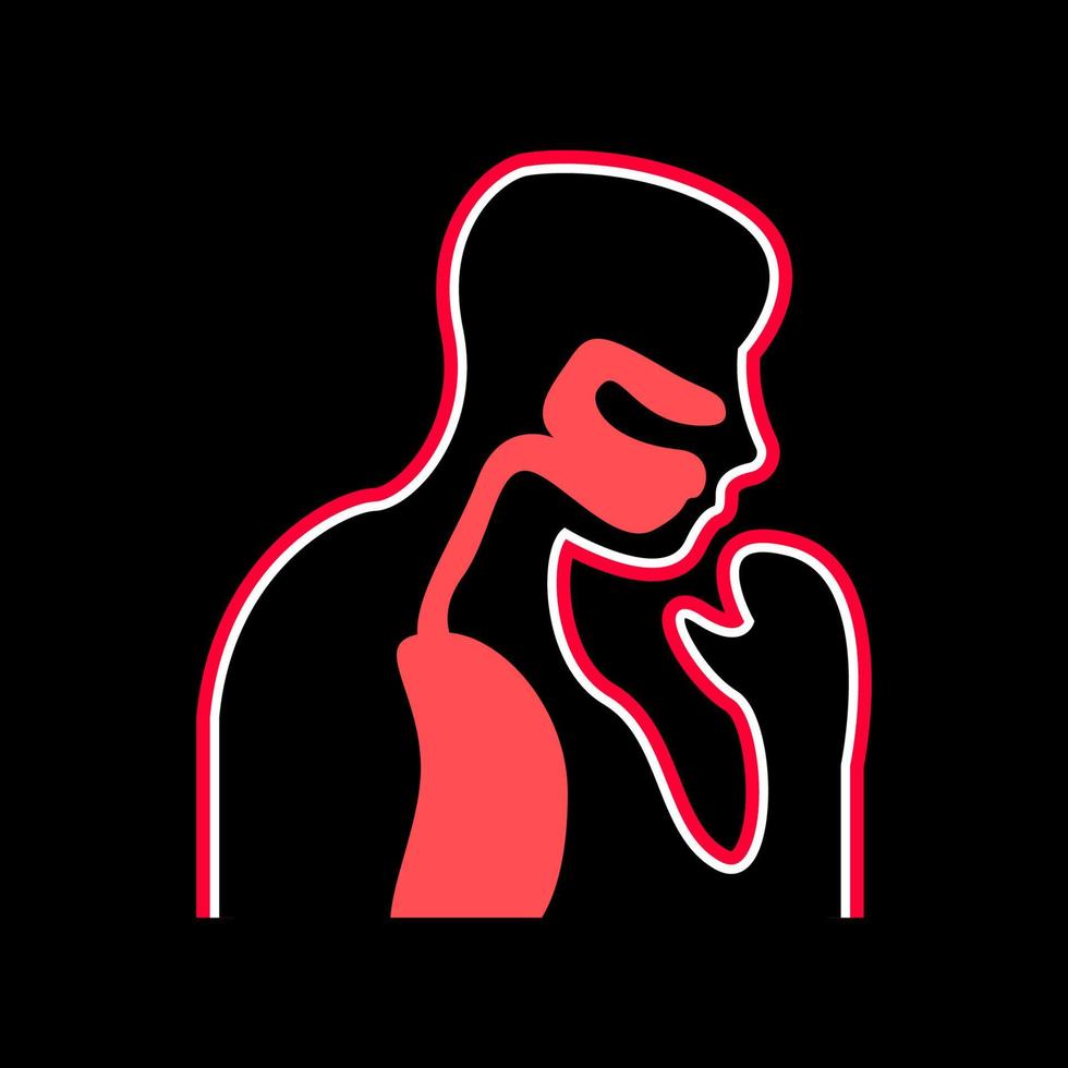 young man coughing vector