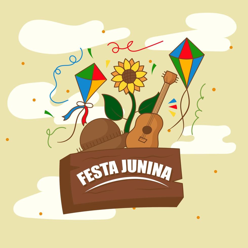 festa junina hand drawn vector