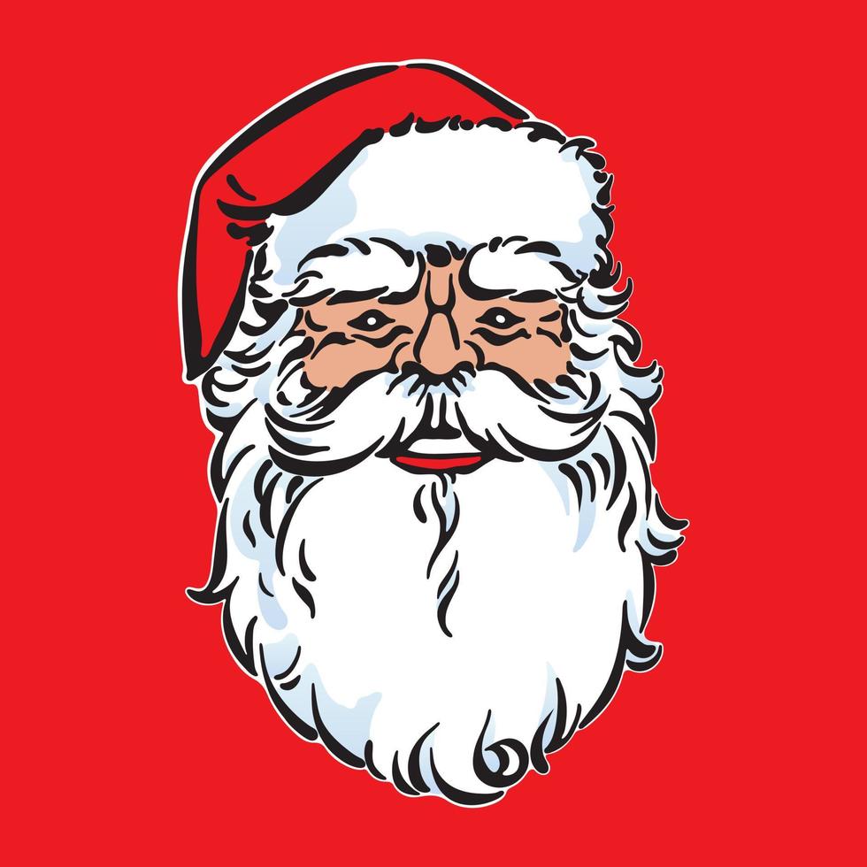 santa claus sobre un fondo rojo vector