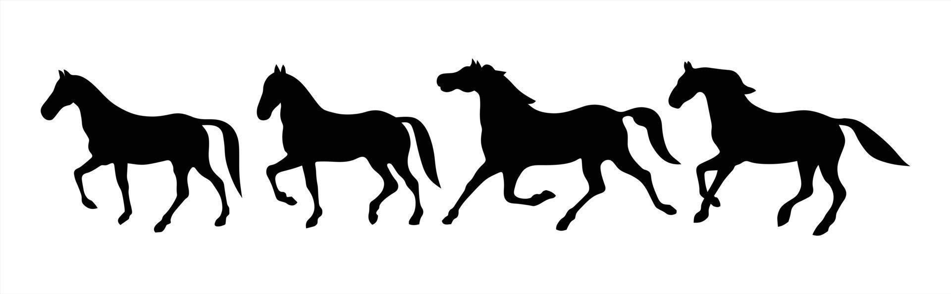 cuatro tipos de movimiento del caballo vector