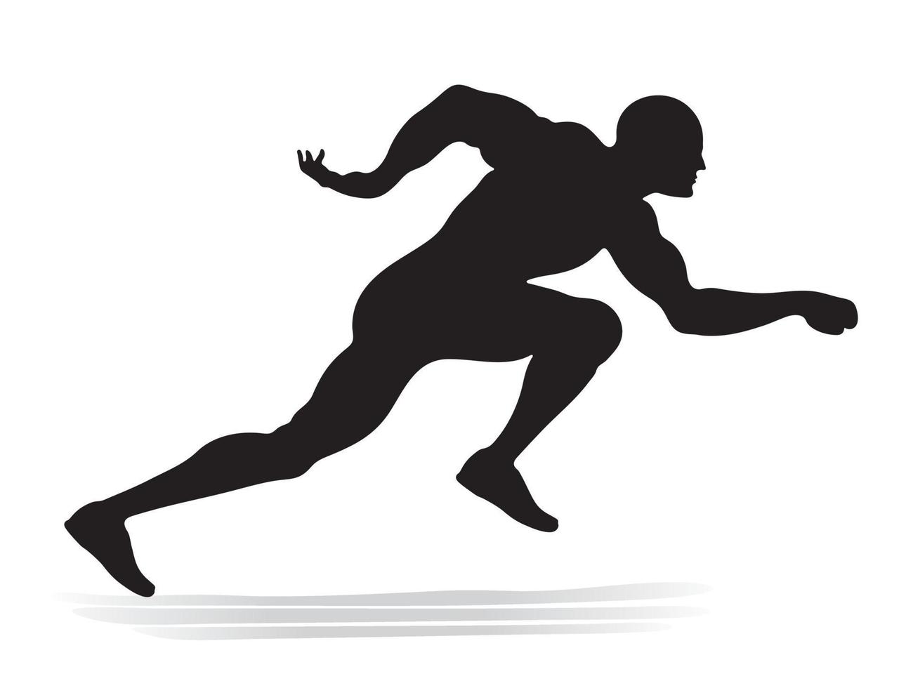 Silhouette of an athlete in a race vector