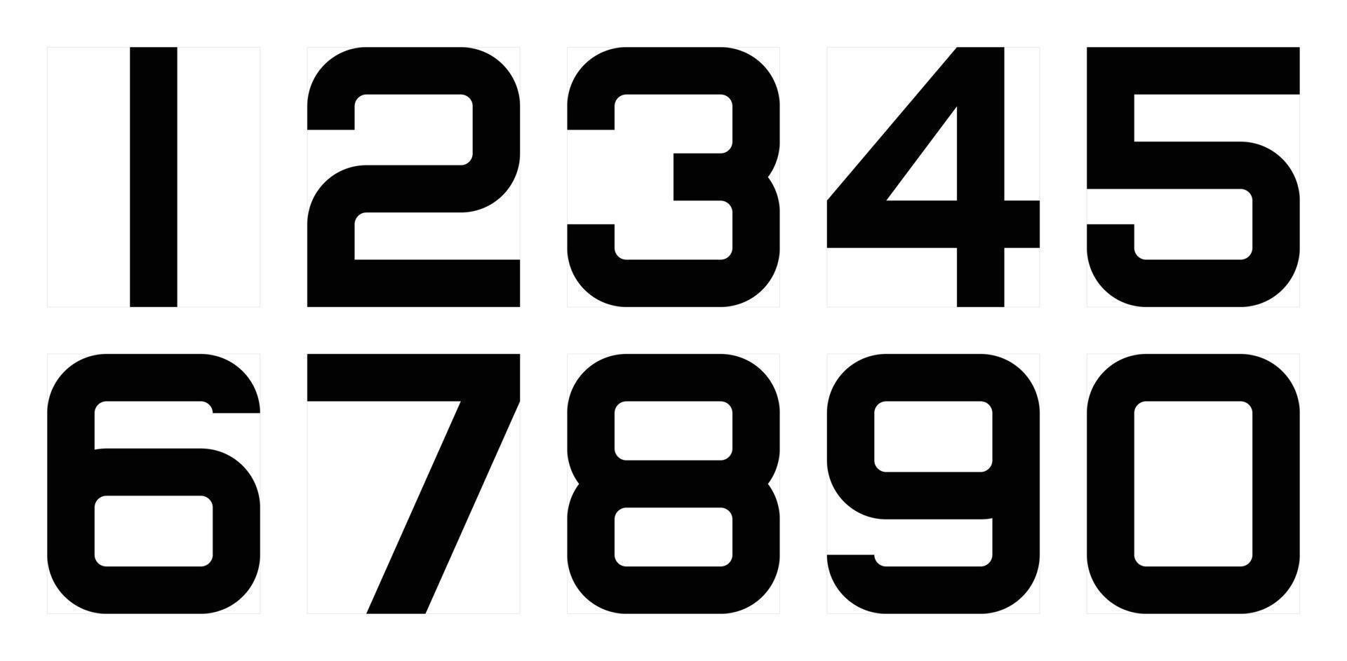 Black numbers on a white background vector