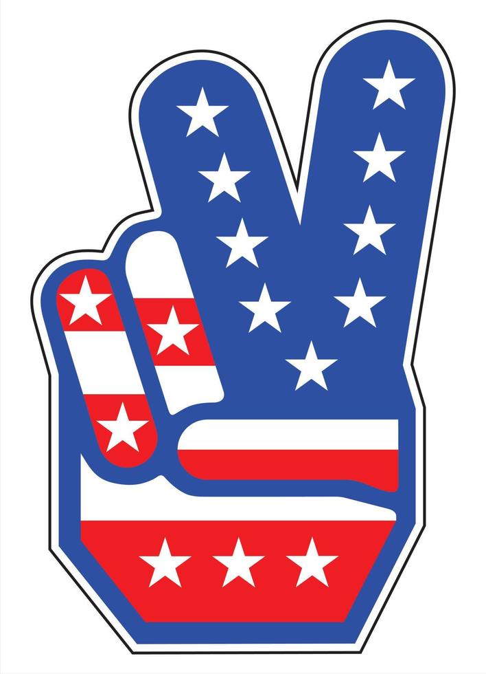 Sign of victory in the colors of the American flag 7266584 Vector Art