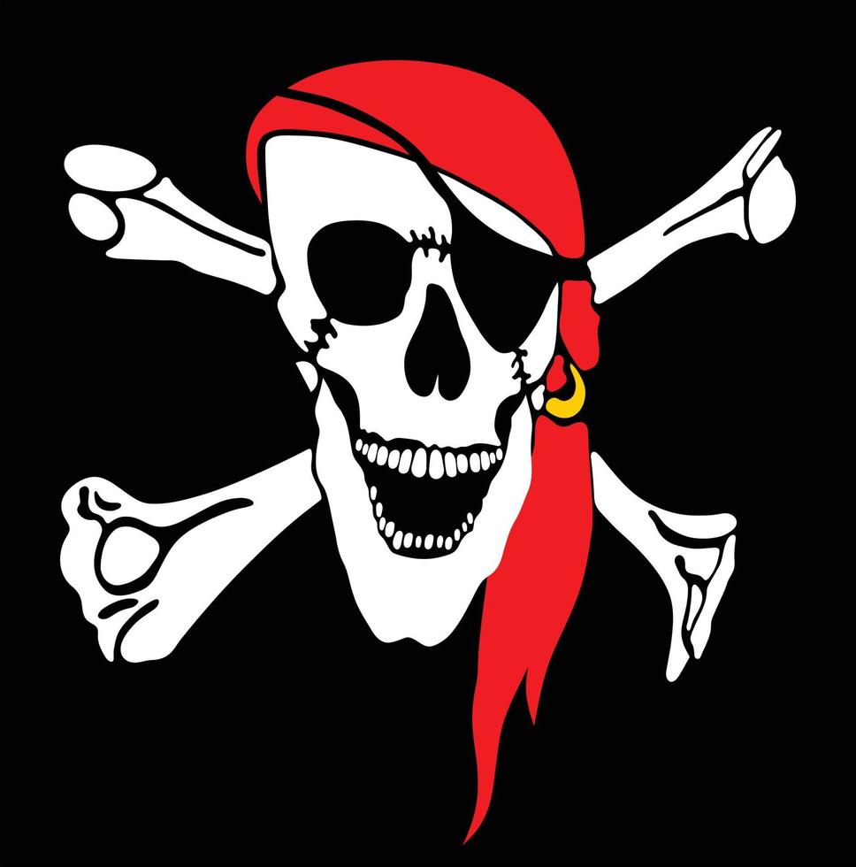 Black pirate flag vector