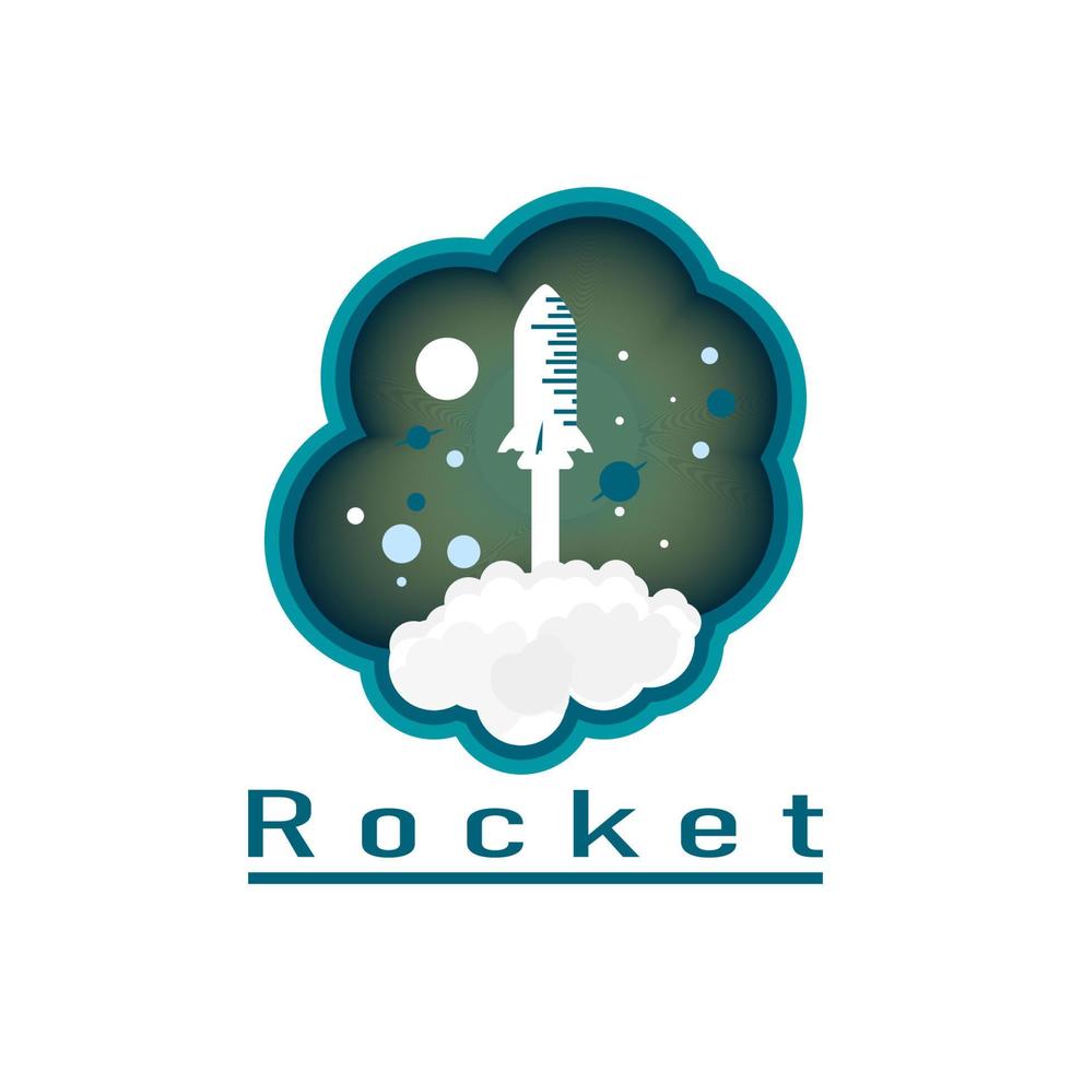 Rocket launches into space vector