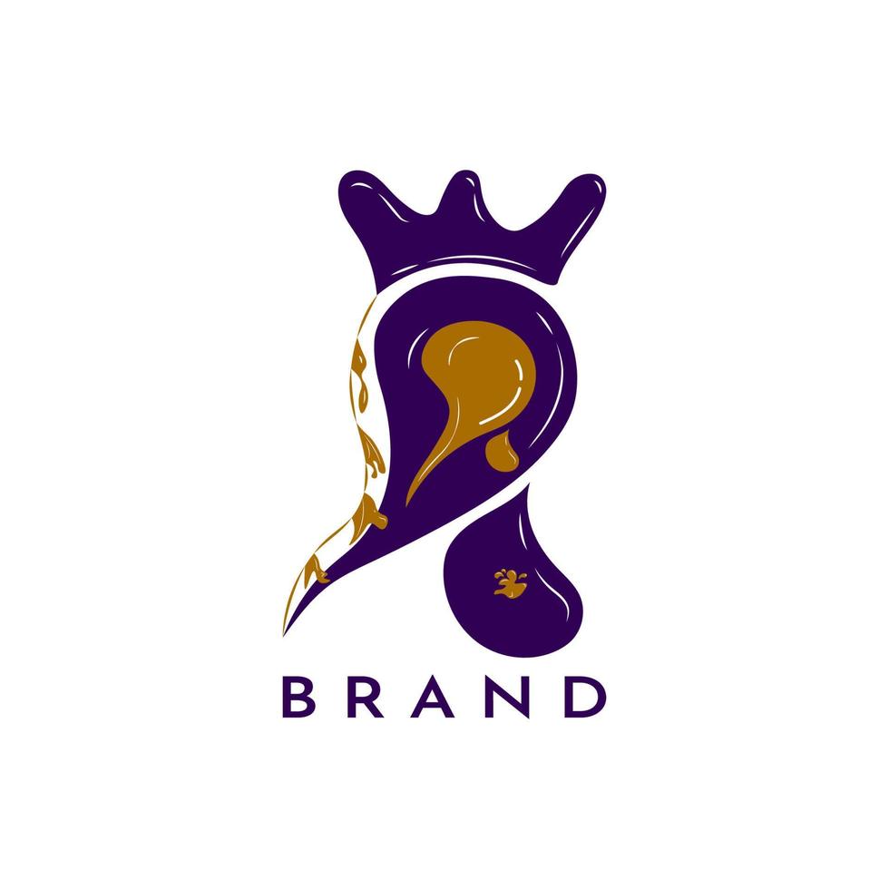 Chocolate candy king letter R logo design can be used for any company. vector