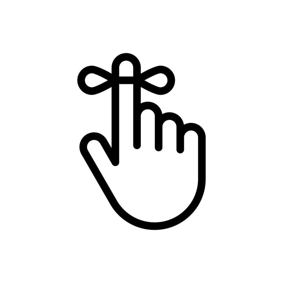 reminder hand with tied rope vector icon
