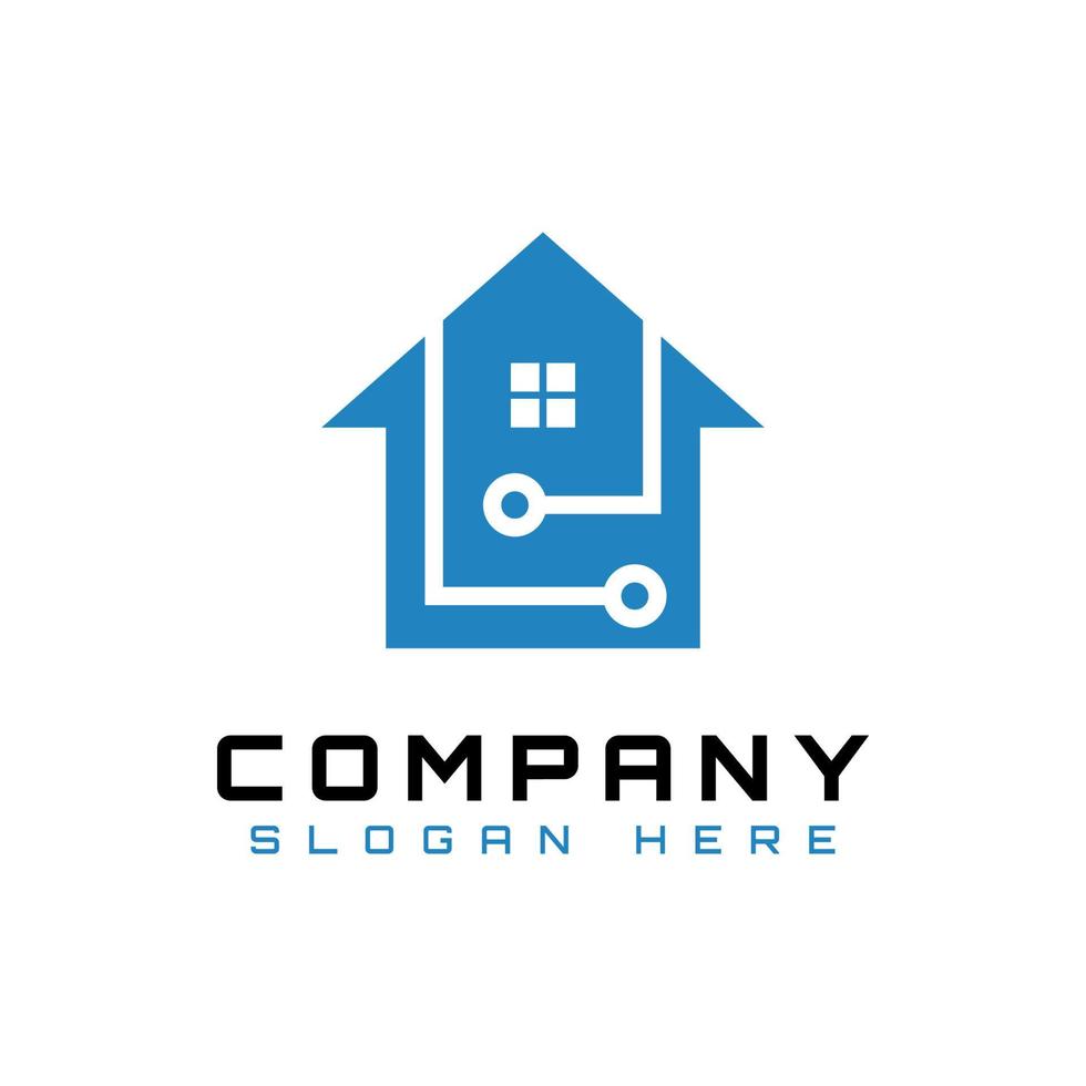 logotipo de tecnología de casa de datos digitales vector