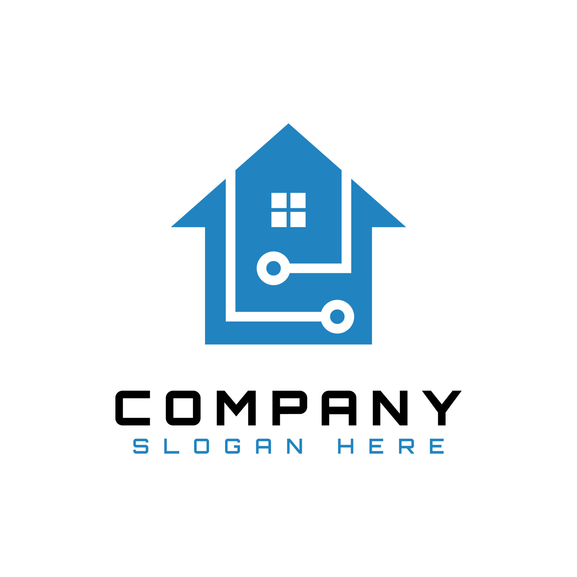 Digital Data House Technology Logo 7266627 Vector Art at Vecteezy