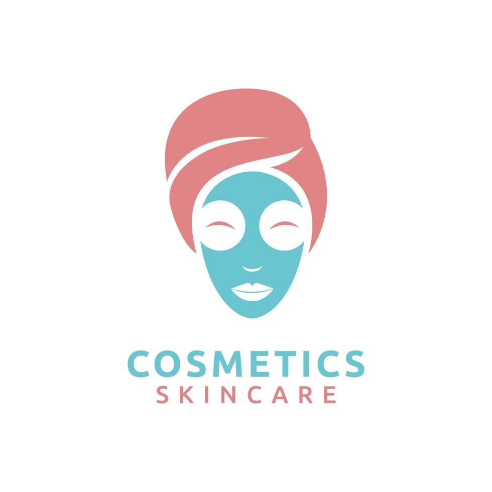 cosméticos cuidado de la piel lavado facial mujer logo vector