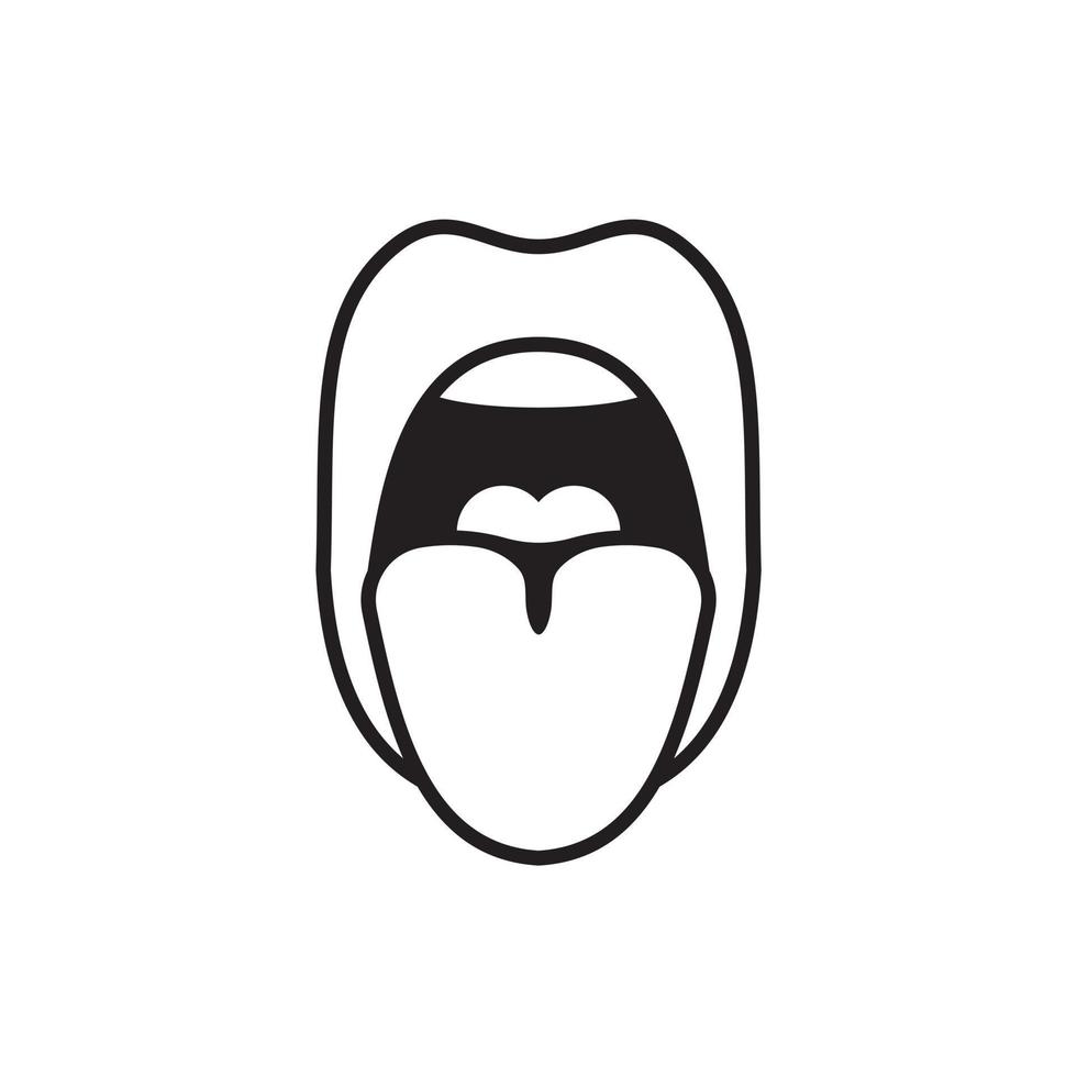 woman mouth sticking out tongue icon vector