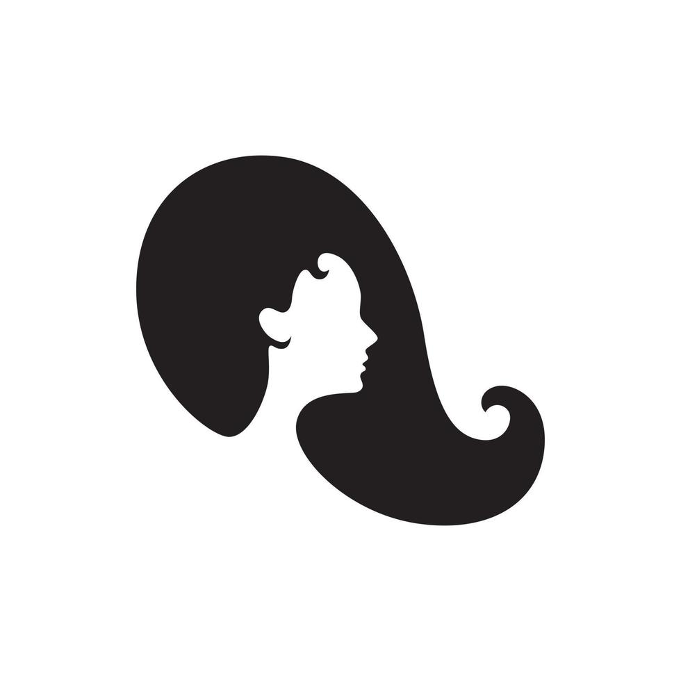 Exotic Beautiful Woman silhouette Logo vector