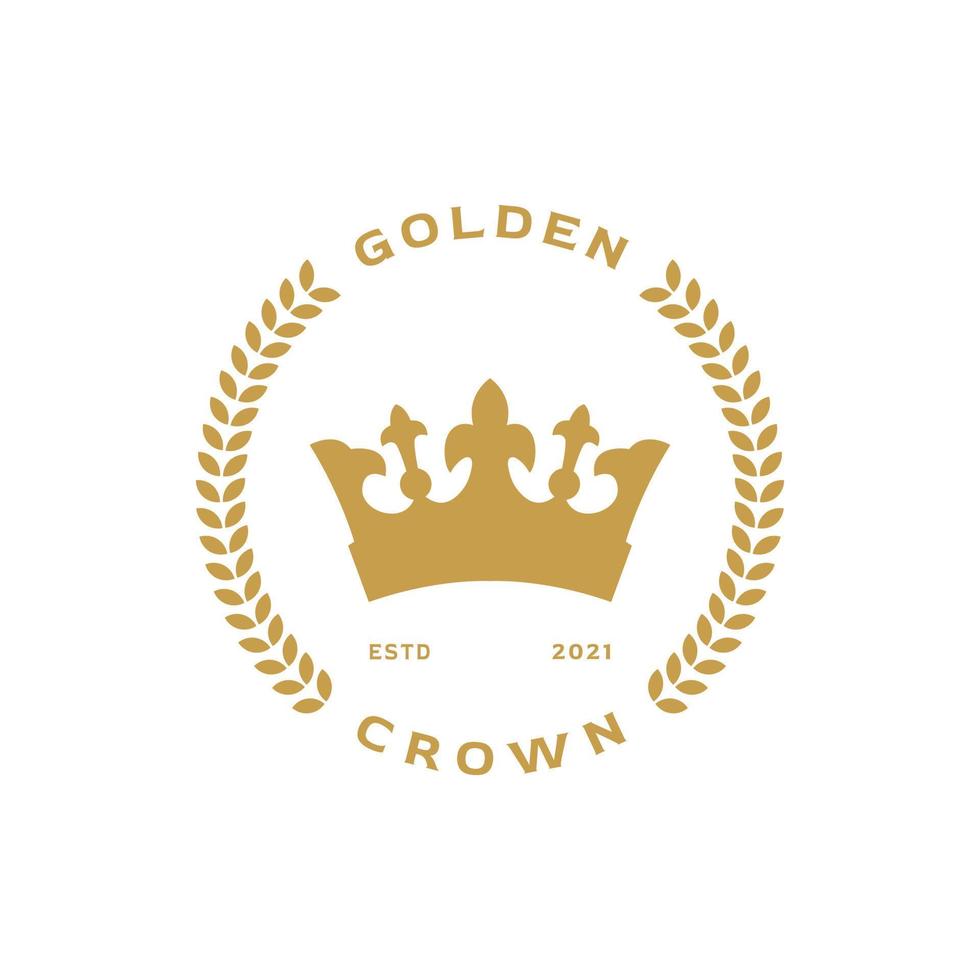 imperial queen or kings crown with wreath logo vector