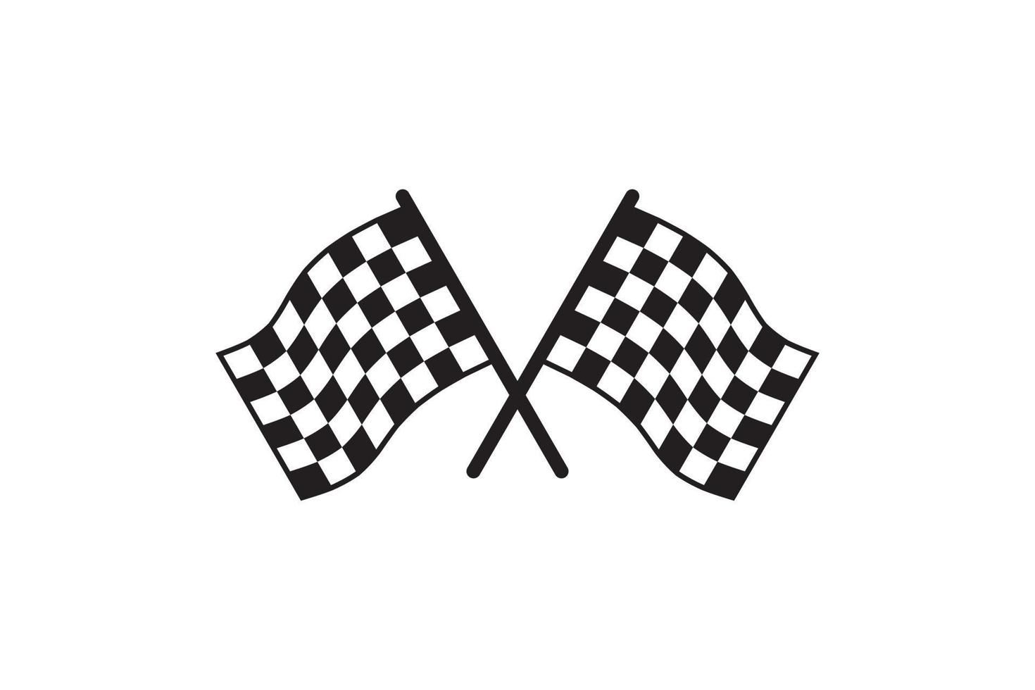 racing car checkered flag icon vector