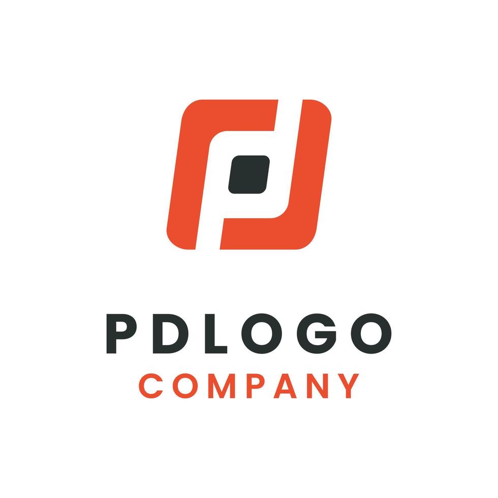 Initial Letter pd with Rounded Square Logo vector