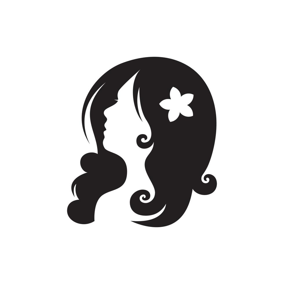 Exotic Beautiful Woman silhouette Logo vector