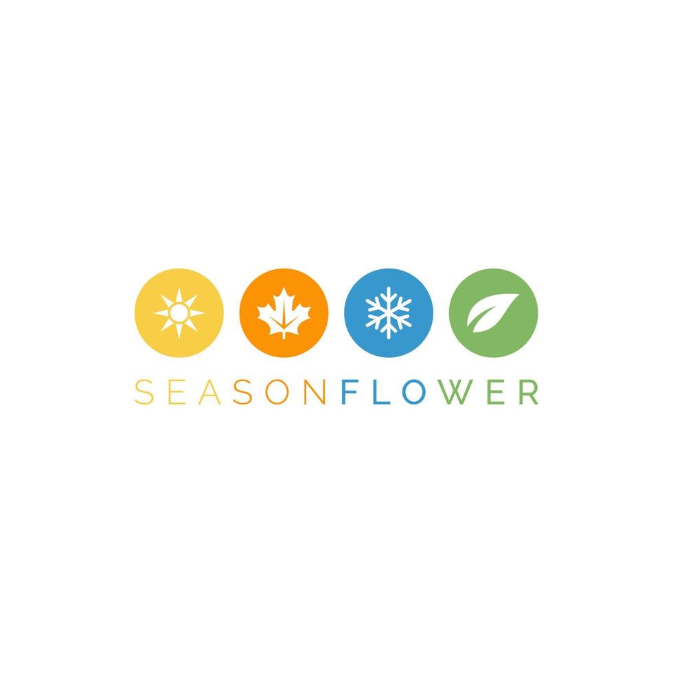 four seasons icon symbol logo design vector