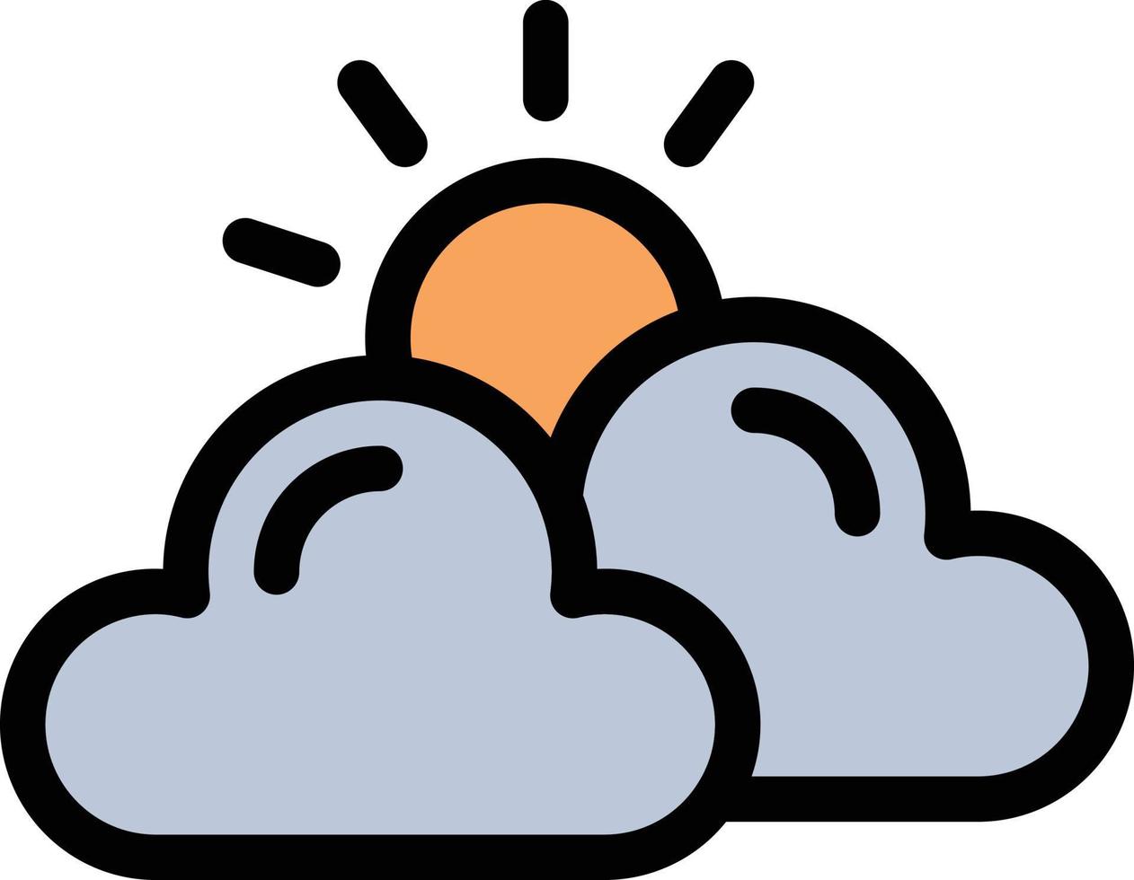 ilustración de vector de sol de nube en un fondo. símbolos de calidad premium. iconos vectoriales para concepto y diseño gráfico.