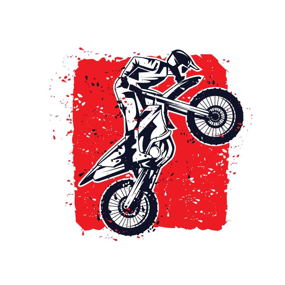 motocross corredor, monocromo color. concepto de deporte, extremo, carrera,  motocicleta. para pegatina, imprimir, etc. mano dibujado vector  ilustración. 20543301 Vector en Vecteezy