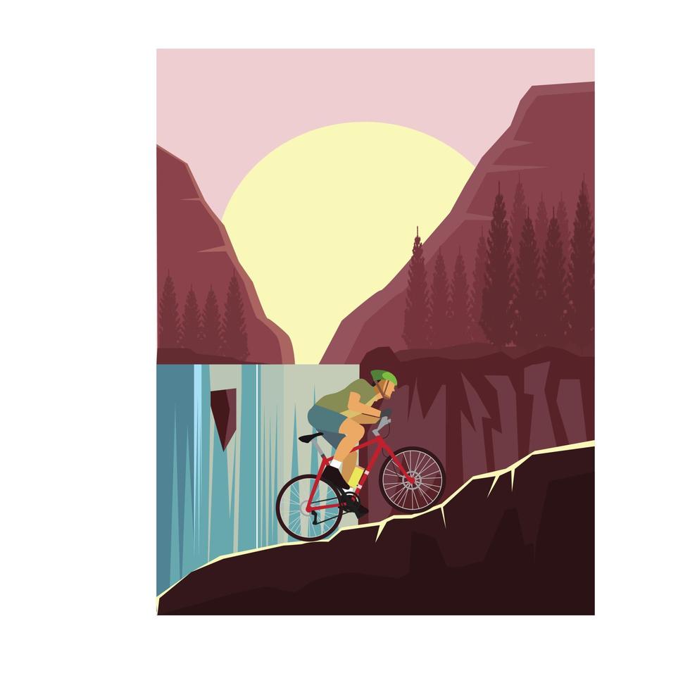 mountain bikes illustration vector