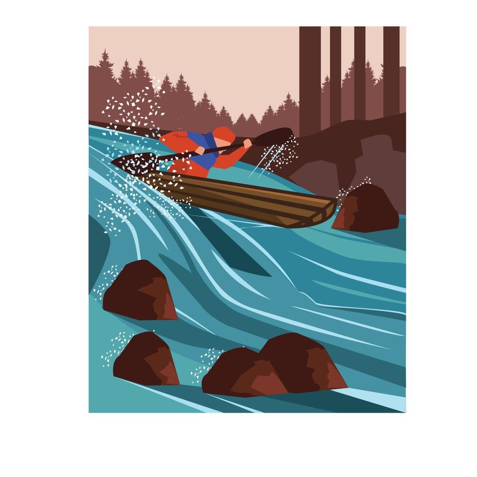 rafting deporte de ilustración vector