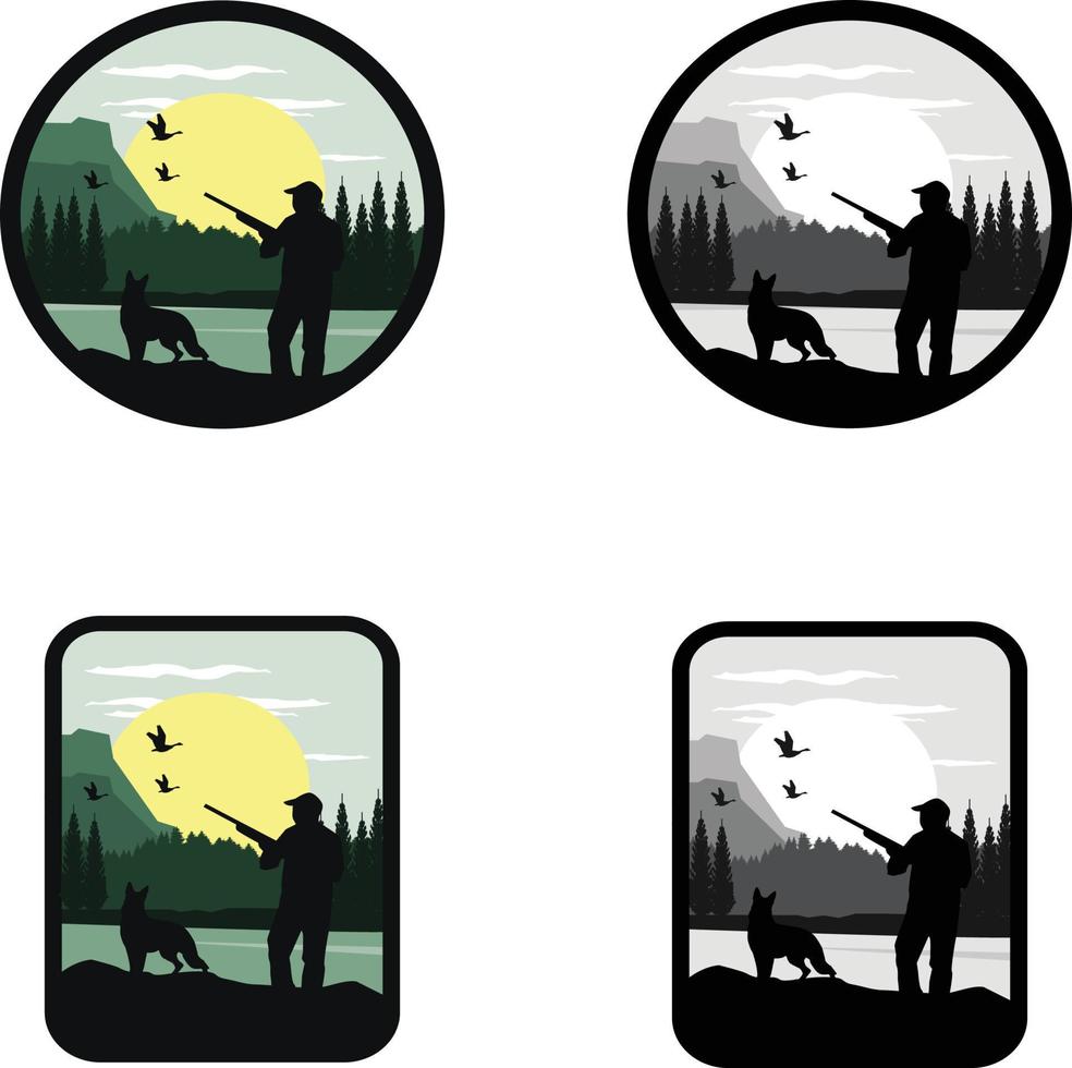 hunter logo set vector