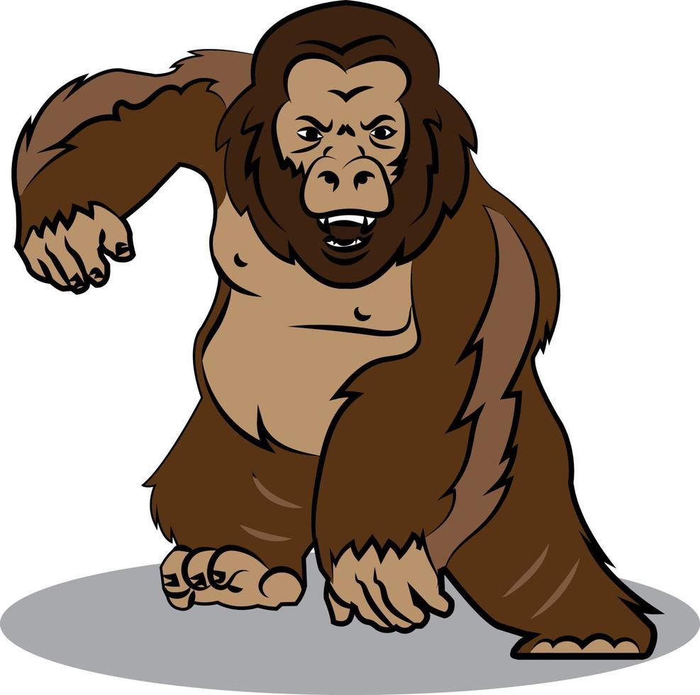 Angry Gorilla Looking at the Camera vector