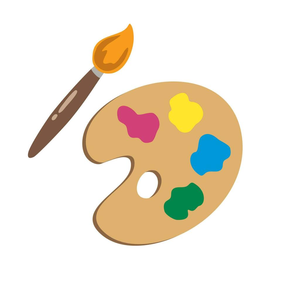 Paintbrush palette vector for art.